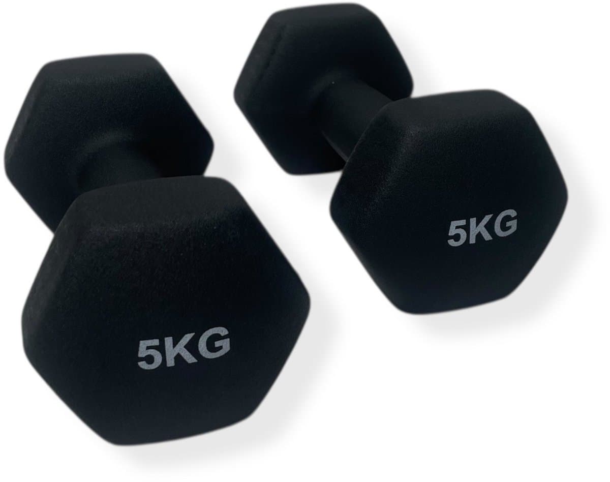 Padisport Dumbells 5kg - Dumbells - Gewichten - Dumbells 5kg - Gewichten 5 Kg - 5kg Dumbells – Zwart
