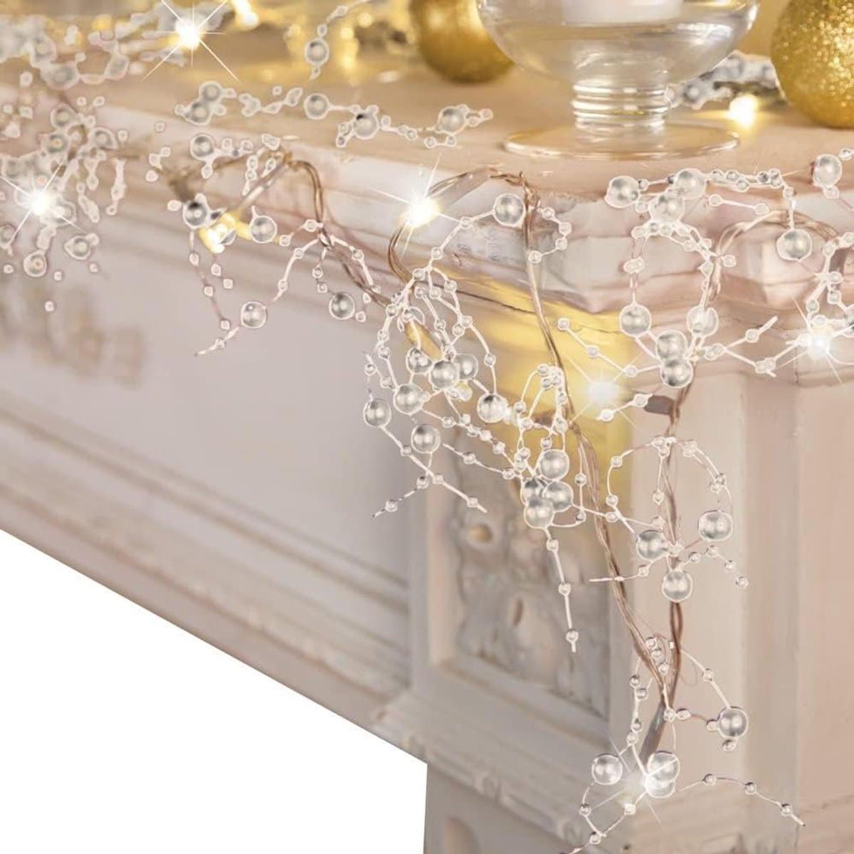 Verlichte Kerst Guirlande - Feestelijke Slinger - Huis Versieren - Met Acrylbessen - 305 cm - Zilver