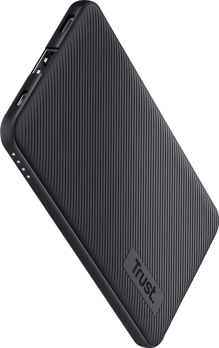 Trust Primo Powerbank 5000 mAh – Draagbare Oplader – Compacte Powerbank - USB-C Powerbank – Snellader Powerbank – Zwart