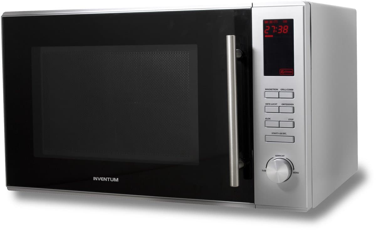 Inventum MN305C Combimagnetron - 30L - 900W - Hetelucht- en grillfunctie - 10 kookprogramma's - 4 combistanden - Ontdooifunctie - Kinderslot - Zilver