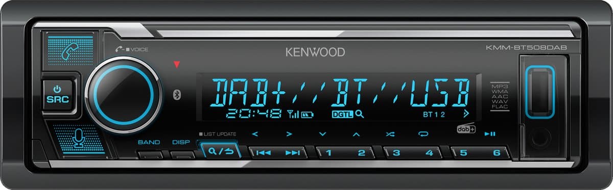 Kenwood KMM-BT508DAB Autoradio - Multicolor