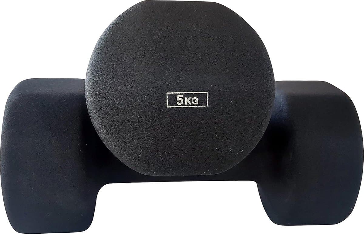 ab.Neoprene Dumbbells Pair Set of 2 (Black, 5 Kg) Material-Vinyl | Skin Friendly | Exercise and Fitness for Womens and Mens at Home/Gym | Adjustable Workout | Build Strength | Excellent Training Features