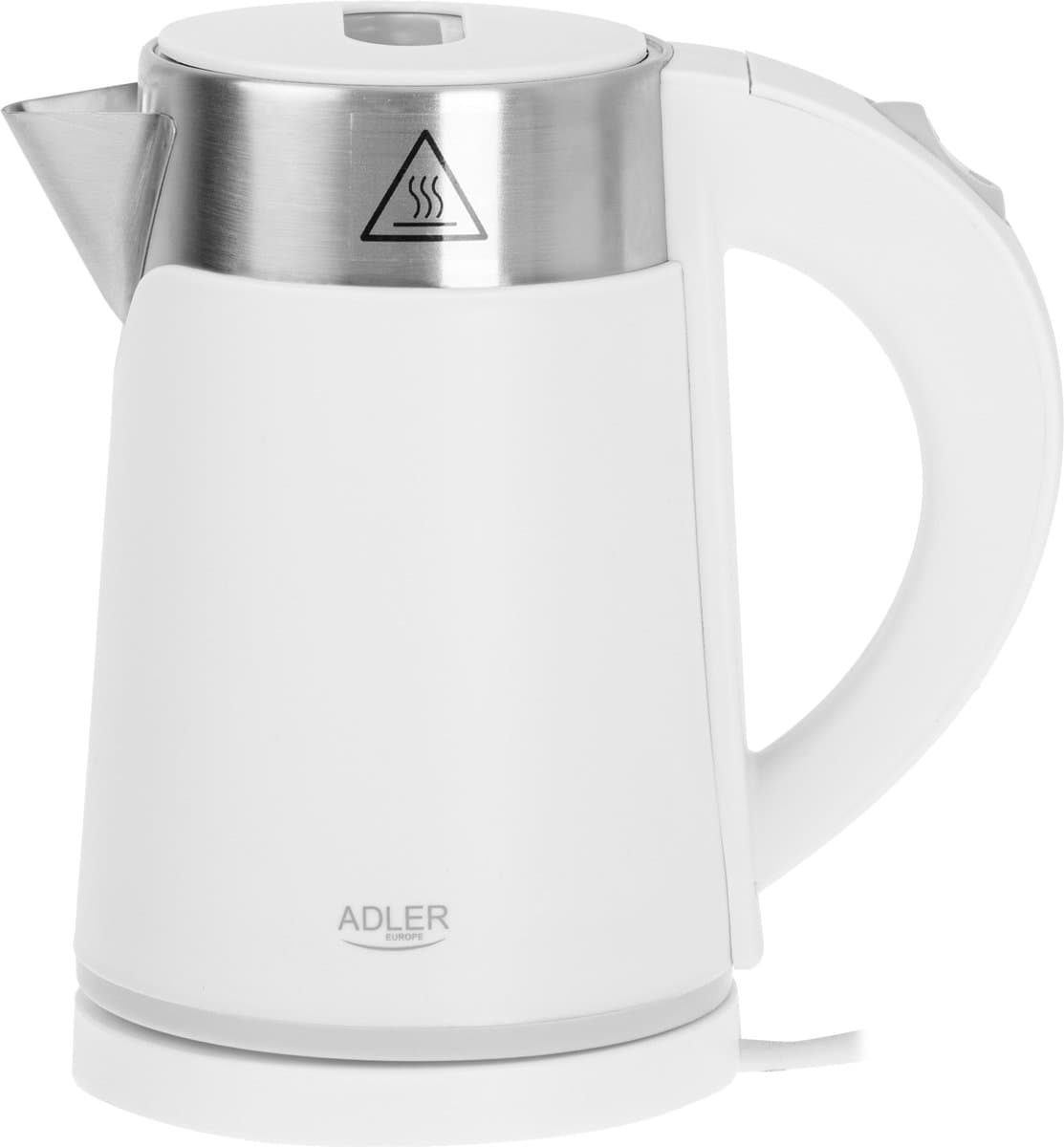 Adler AD 1372 - Witte elektrische waterkoker - klein formaat - 0.6 liter