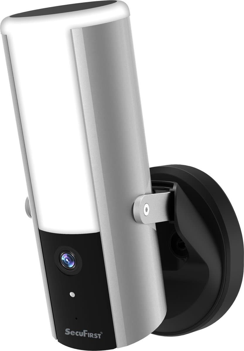 SecuFirst LCA230SD64 Dimbare Buitenlamp met geïntegreerde IP camera Zilver - Incl. 64GB micro sd kaart - Van Metaal - 900 Lumen 10W - 2K resolutie