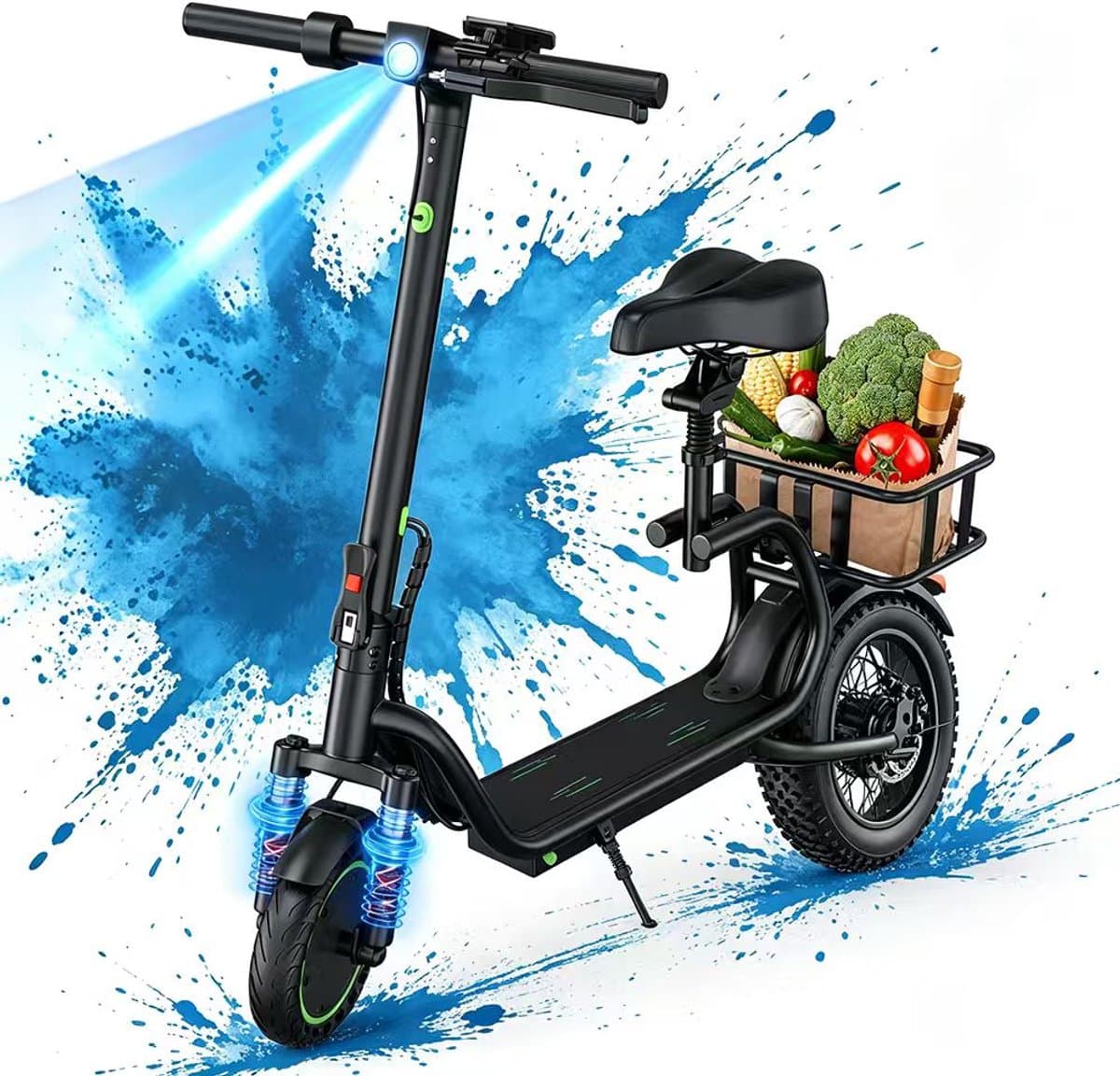 8.5 Inch Elektrische step voor volwassenen 350W Motor 36V 7.8Ah Batterij Schokabsorptie 3 Snelheidsmodi Opvouwbaar