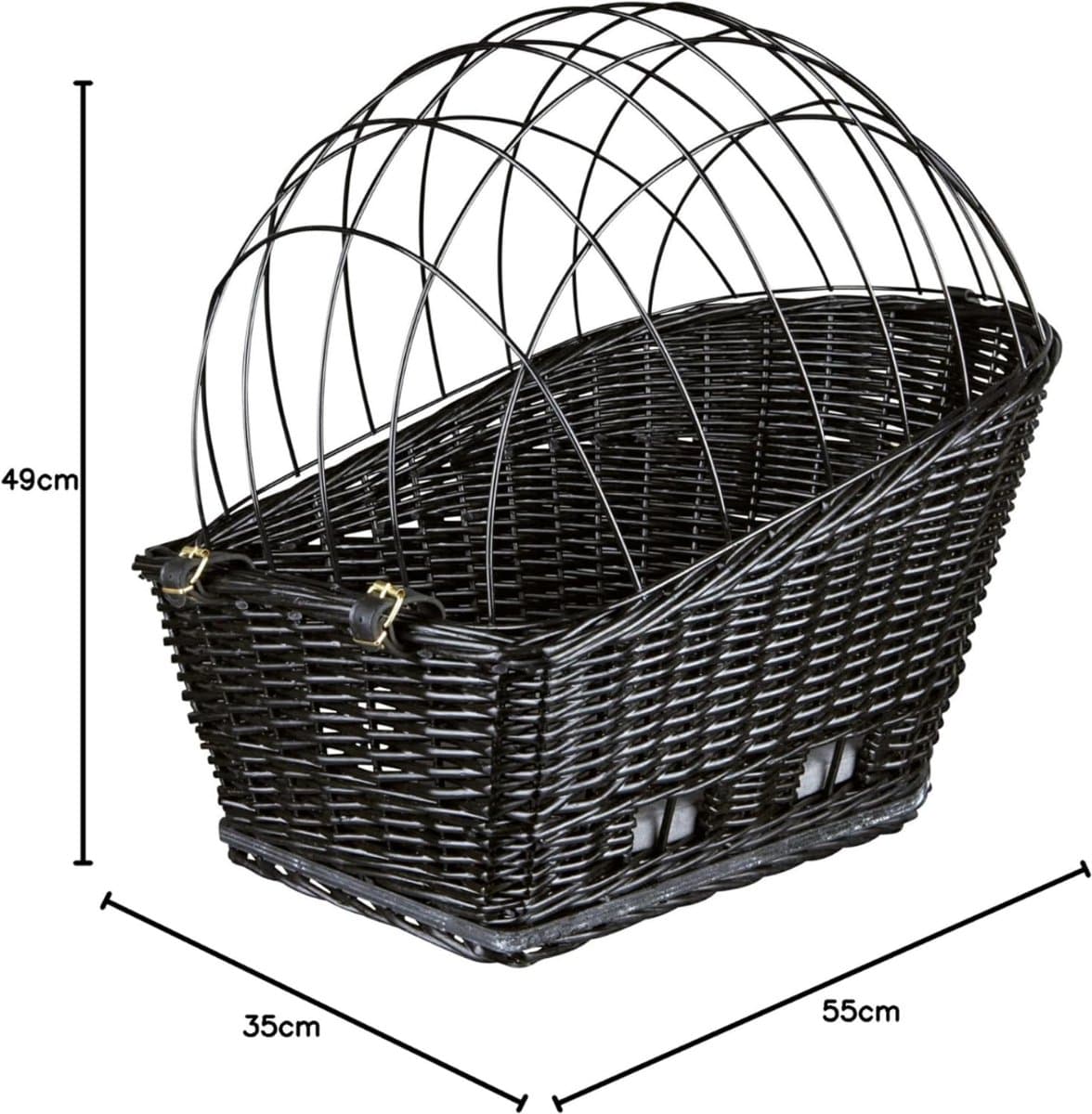 JCP® Fietsmand Hond - Tot 8 kg - Hondenmand Fiets - Fietsmand Hond Voorop - Zwart - 55cm x 35cm x 55cm