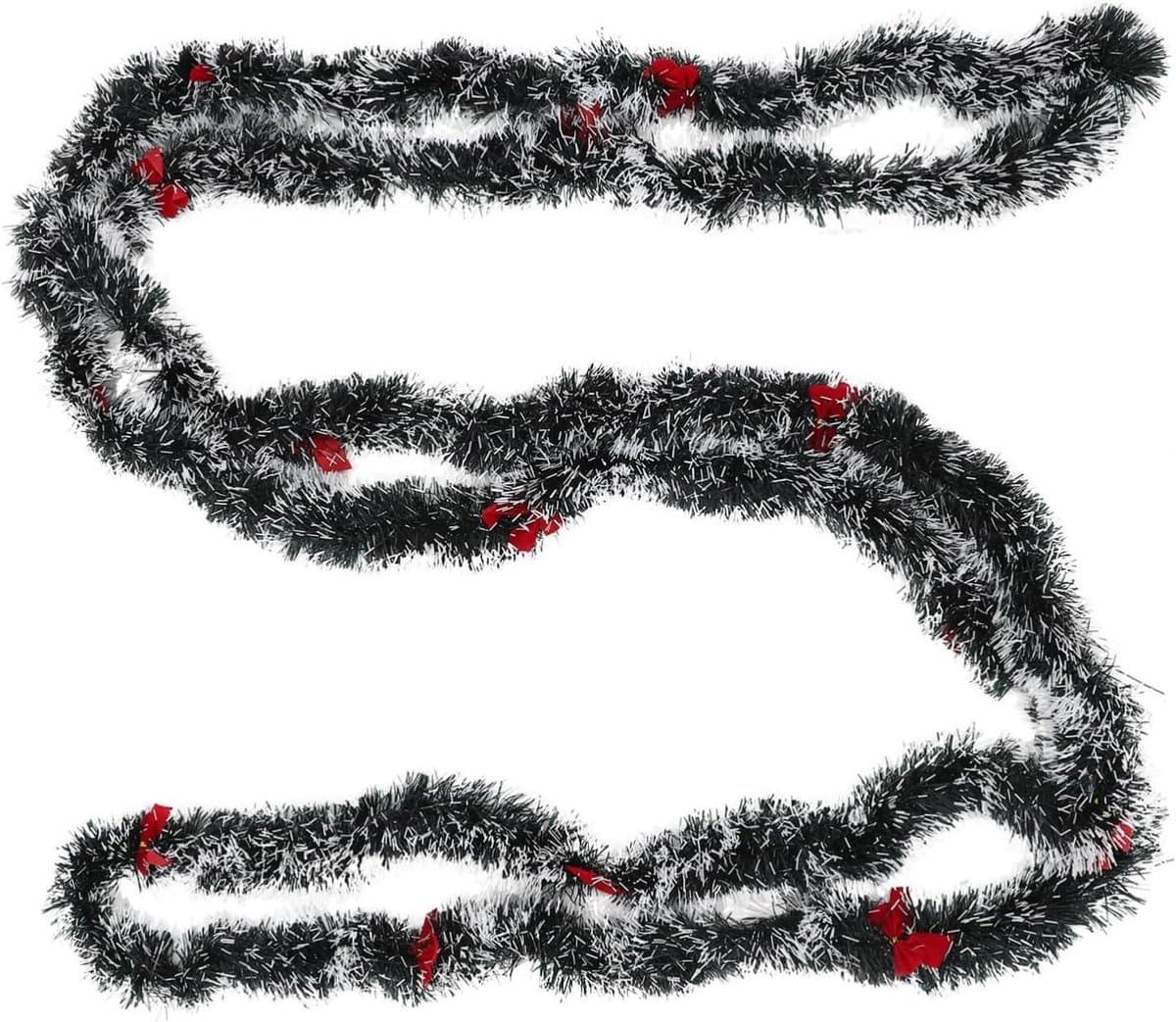Kerst Guirlande - Kerstdecoratie Slinger - Feestelijke Sfeer Creëren - Met Strikken Versierd - 600 cm - Donkergroen