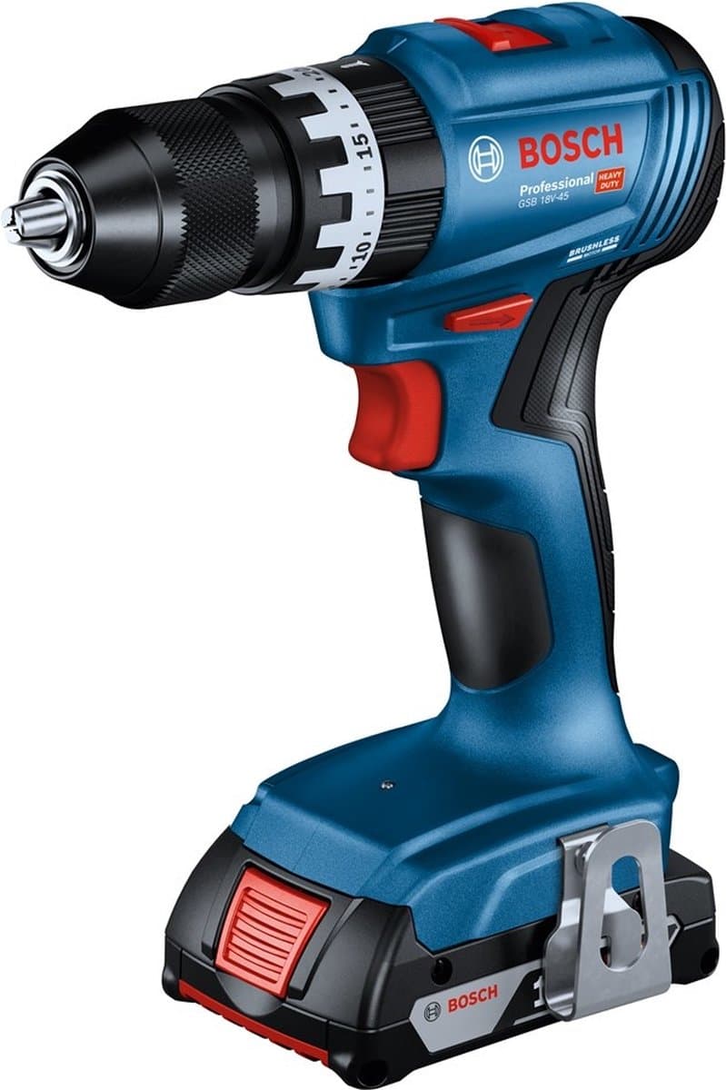 Bosch Professional GSB 18V-45 Accu klop-/schroefboormachine 18V 2.0Ah in Koffer - 06019K3302