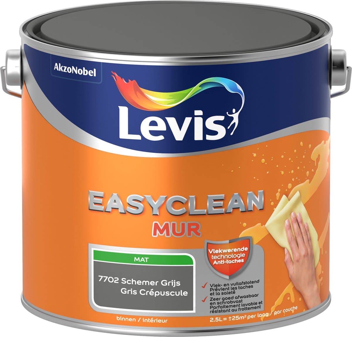 Levis - Easyclean Mur Mat - Schemer Grijs - 2,5 L