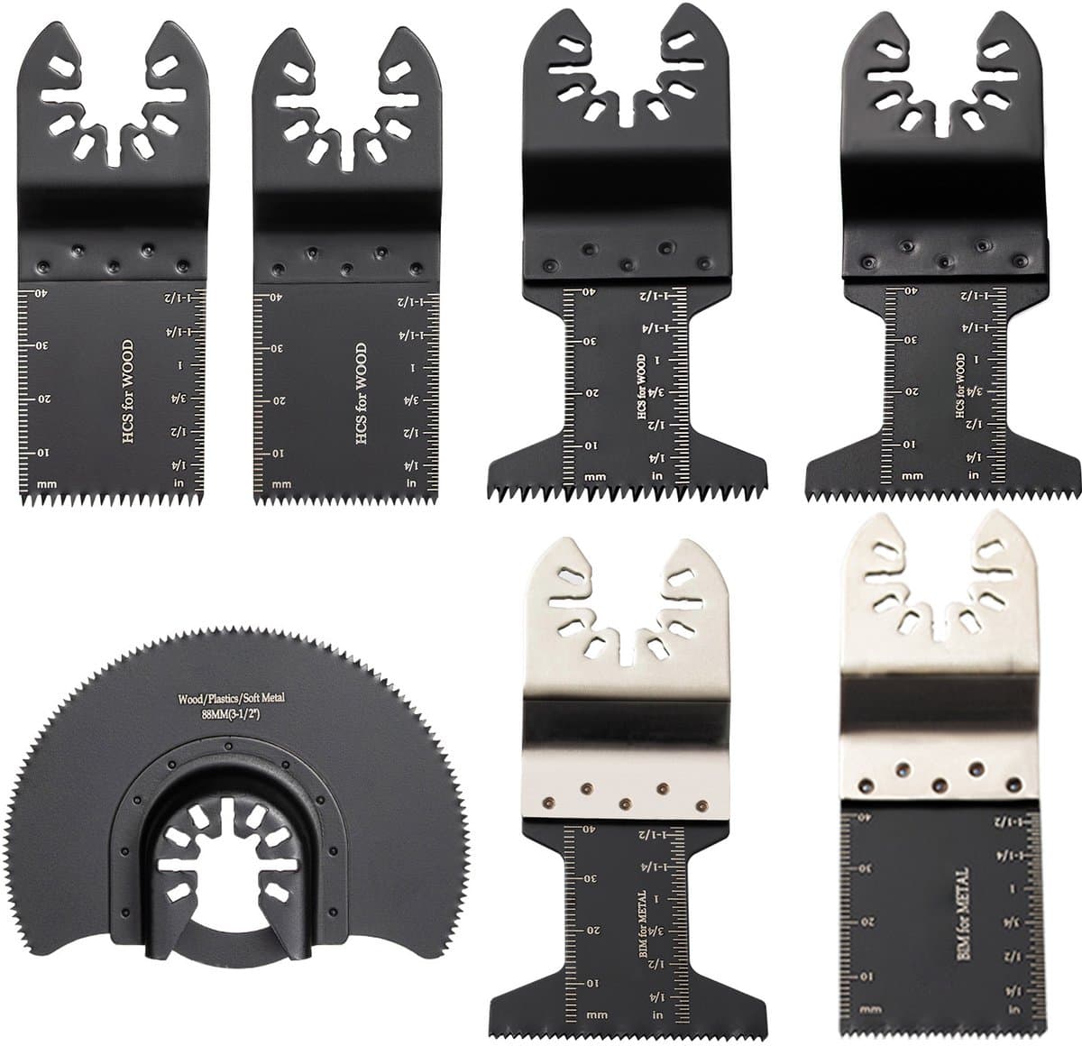 50 Stuks Oscillerende Zaagbladen – Snelsluit Set voor Multifunctionele Gereedschappen – HCS Zaagbladen voor Hout, Kunststof, Metaal, Spijkers en Schroeven – Compatibel met Dewalt, Dremel, Fein, Worx, Bosch, Makita en Milwaukee