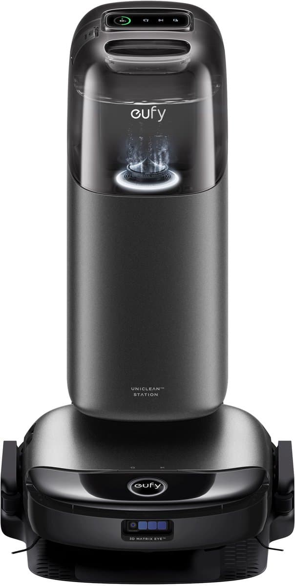 eufy S1 Pro robotstofzuiger met alles-in-één station en dweilfunctie, zelfreinigend met ALWAYS CLEAN MOP™ & Eco Clean Ozon™, 8.000Pa zuigkracht, automatische moplift, intelligente obstakeldetectie