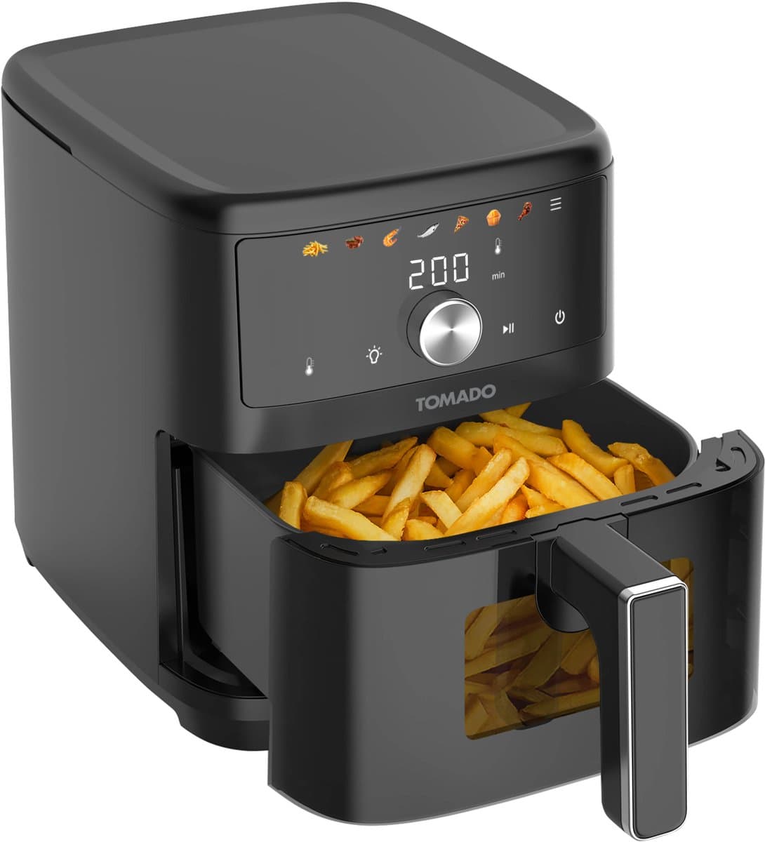 Tomado TAF6002B - Airfryer XXL - Heteluchtfriteuse - 6 liter - Kijkvenster - 7 automatische programma's - Zwart