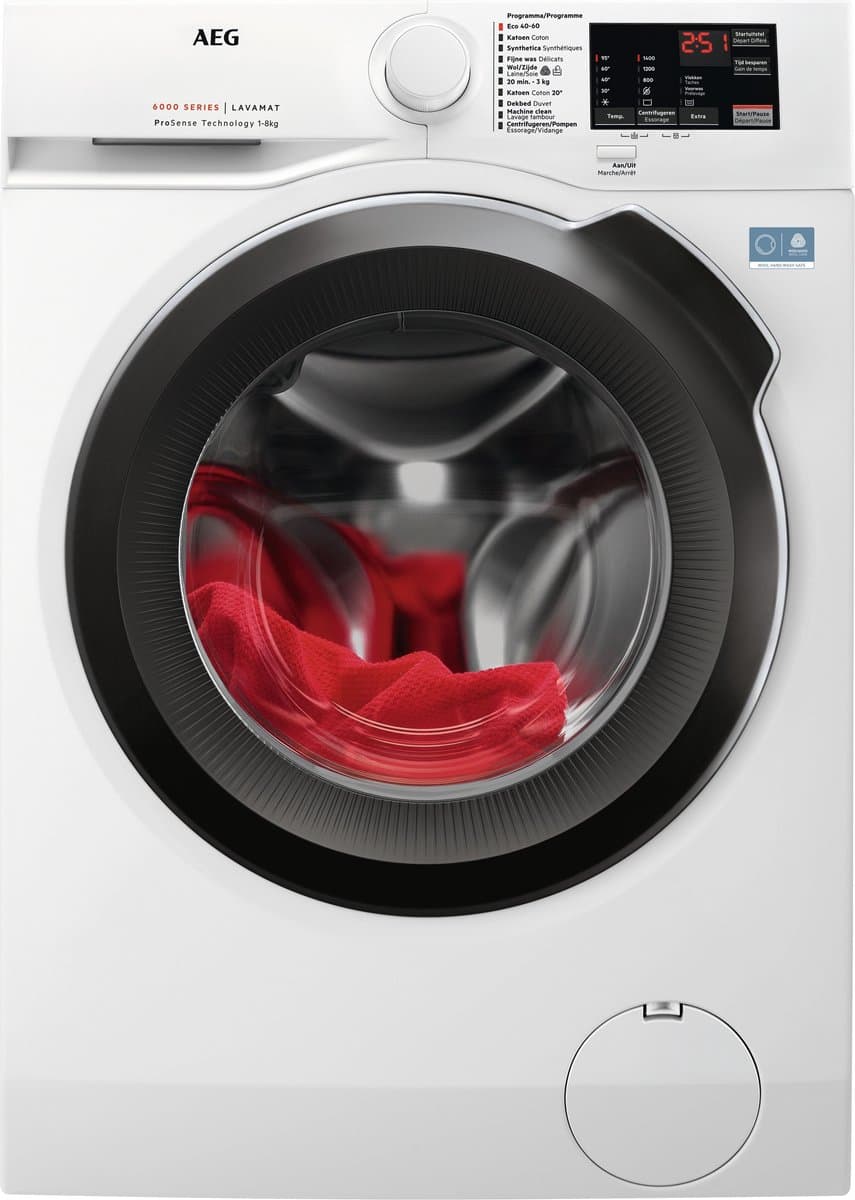 AEG LF6286BB4 6000 ProSense® - Wasmachine - Energielabel A - 1600 toeren - 8 kg - NL/FR