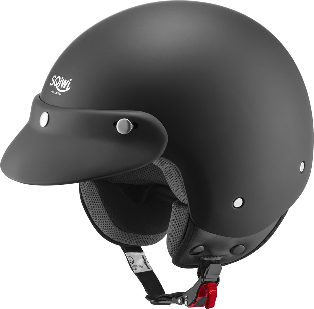 SQIWI Touring Helm - M - Scooterhelm - Motorhelm - Pothelm - Geschikt voor Vespa, Scooter, Brommer, Motor en Snorfiets - Mat Zwart