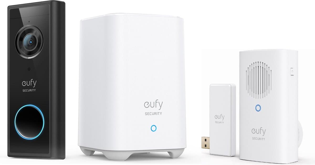 eufy Security S220 draadloze Video Deurbelset Inclusief Homebase 2 + eufy deurbelgong - Bundelvoordeel