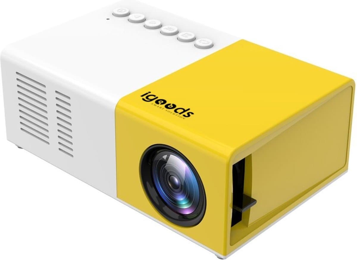 Igoods Mini Beamer - Led Projector Voor Multimedia - Draagbare Filmprojector - Home Cinema - Ondersteuning Voor AV/USB/HDMI/TF-Ingang Voor Home Entertainment