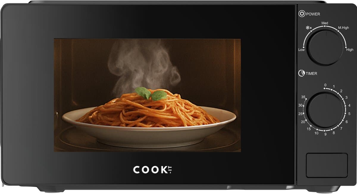 COOK-IT Vrijstaande Magnetron - 20L - 5 Verwarmingsstanden - Microgolfoven - Microwave - Zwart
