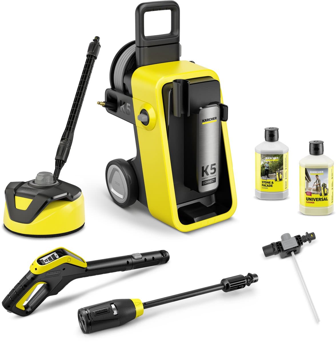 Kärcher K 5 Comfort Premium Connect Home Hogedrukreiniger - 145 bar - 500 l/u - 40 m2/u - Slanghaspel - Geschikt voor oa. auto - terras - fietsen - motoren - tuinset en gebieden rondom huis