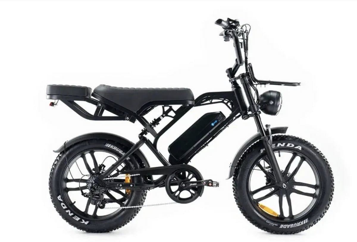V20 Pro 2025| Elektrische Fatbike | 250W | Zwart | E-Bike | met voorrek | Hydraulische remmen | met achterzitje | 90% voor gemonteerd