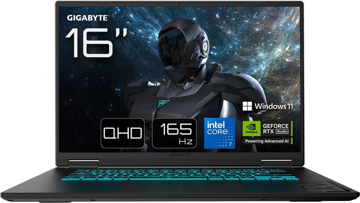 GIGABYTE GAMING A16 PRO DXHG4EECC4SH - Gaming Laptop - 16 inch - RTX 5070 Ti - Core 7 - 32GB/1TB - 165 Hz