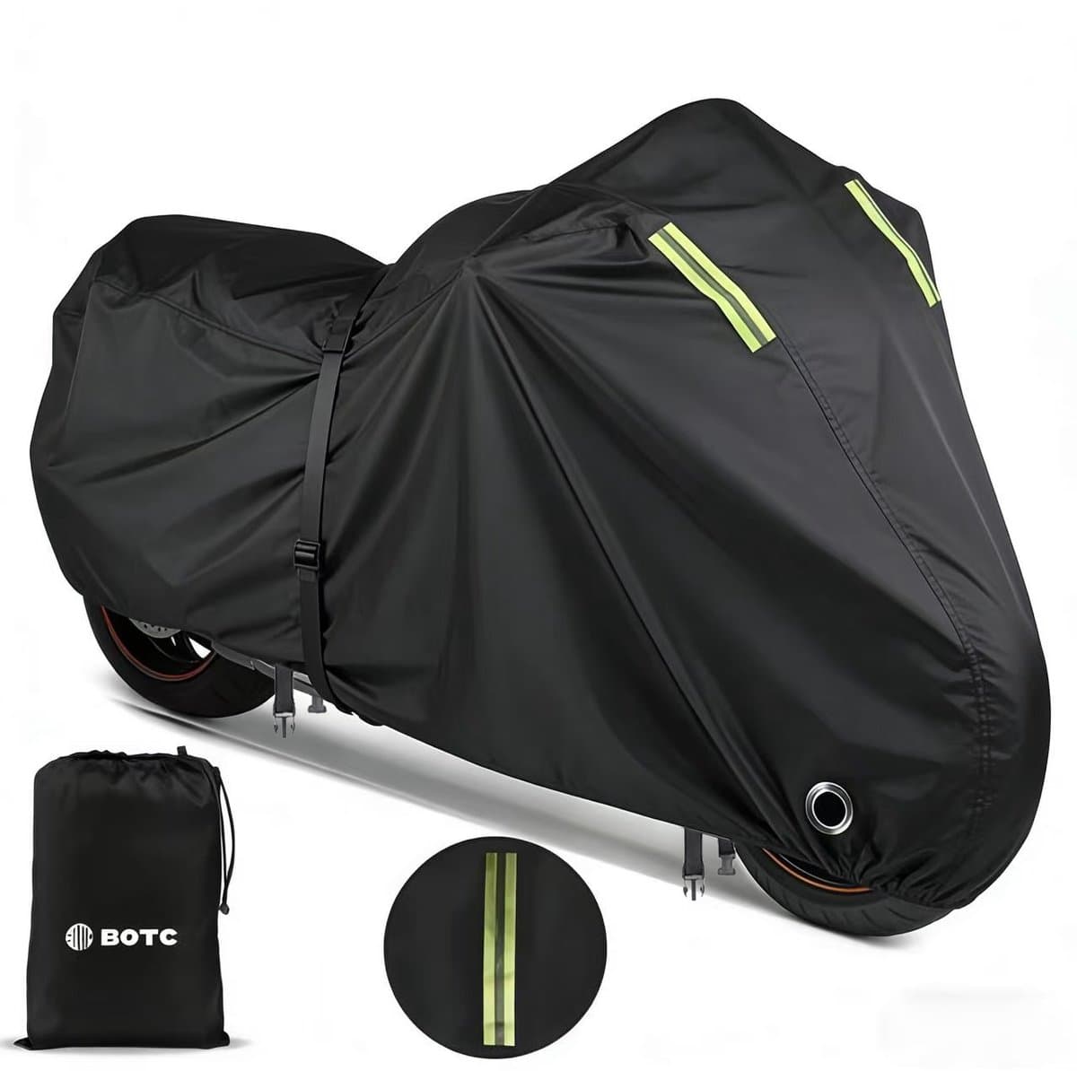 BOTC Scooterhoes / Motorhoes - waterdichte - Oxford XXL motorhoes - anti-stof/uv - met reflecterende strip - 245 * 105 * 125 CM - Incl. Opbergzak