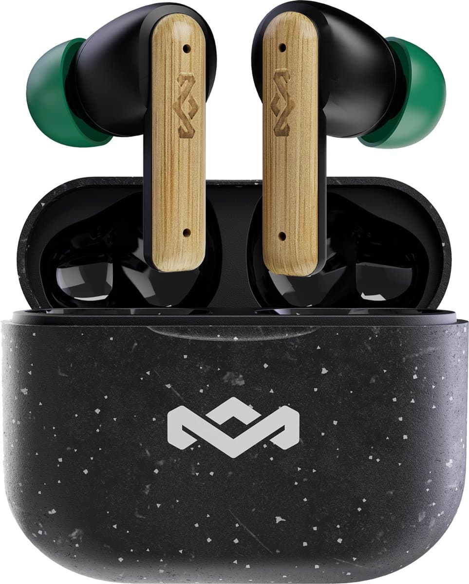 House of Marley Little Bird Oortjes Draadloos - 24 uur Batterijduur - Draadloze Oordopjes - Bluetooth - Eco Friendly Design - Quickcharge - Touchbediening - Zwart