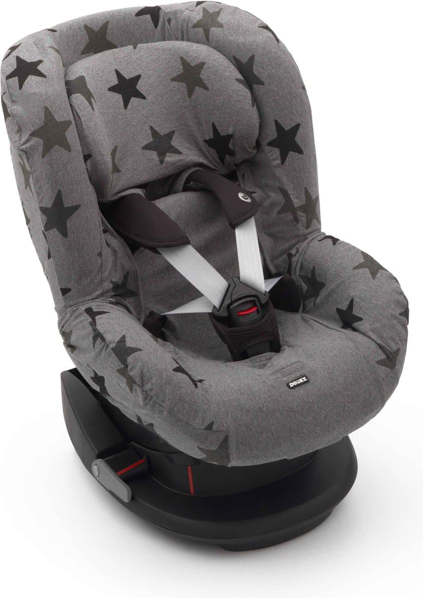 Dooky Seat Cover Groep 1 Autostoel hoes Grey Star - Universele Autostoelhoes Maxi Cosi CabrioFix, Maxi Cosi hoes Pebble, Maxicosi hoes, Cybex en meer - Autostoelhoes Baby Universeel
