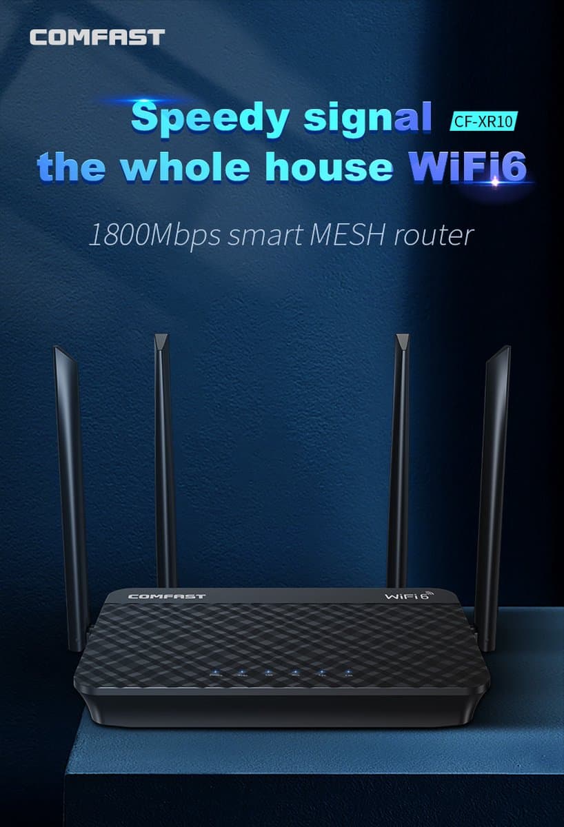 Viatel WIFI 6 MESH 2.4GHz&5.8GHz 802.11ax/a/b/g/n/ac wireless router 4*External Antennas wifi 6 mesh routers up to 1800Mbps