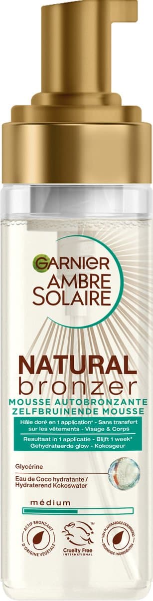 Garnier Ambre Solaire Self Tan Mousse - Zelfbruiner voor Lichaam & Gezicht - 200ml