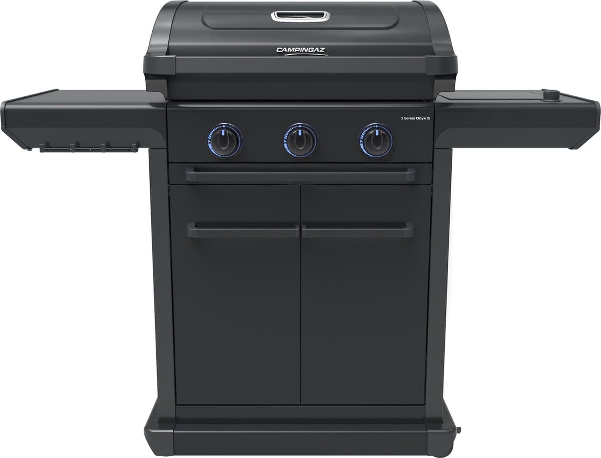 Campingaz 3 Series Onyx S gasbarbecue met zijbrander – modulaire BBQ – 5 jaar garantie – Zwart