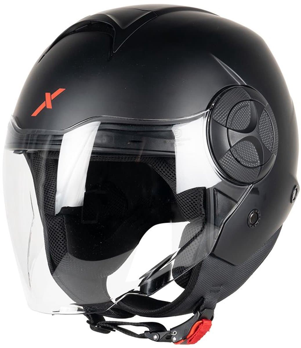 MOTOBLOUZ ARKEON Scooterhelm - Motorhelm - Jet Helm voor Vespa, Scooter, Motor Brommer & Snorfiets - Zwarte mat - M