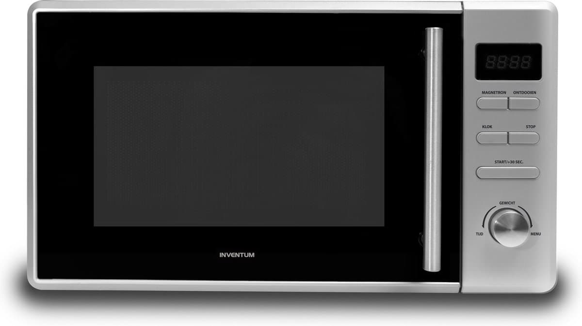 Inventum MN207S Solo magnetron - 20L - 800W - 8 kookprogramma's - Display - Ontdooifunctie - Zilver