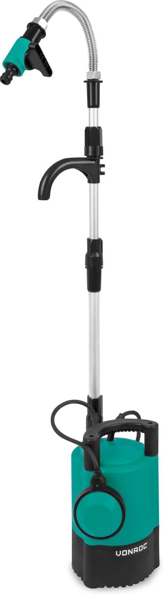 VONROC Regentonpomp 400W - 5200 lt/u – verstelbare vlotter - universele tuinslangkoppeling – 10 meter snoer