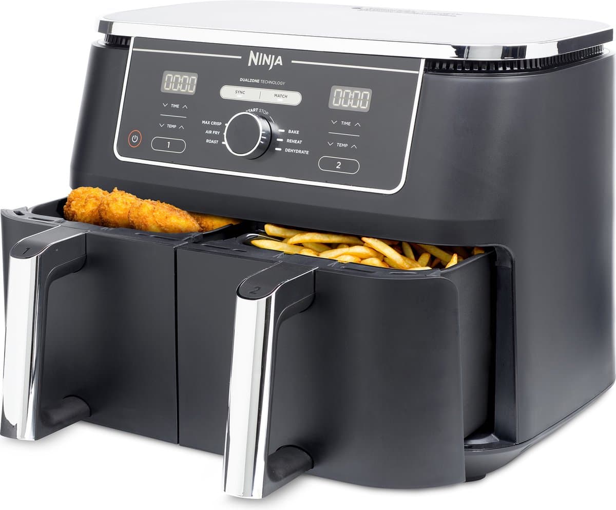 Ninja Dubbele Airfryer XXL - 9.5 Liter - 2020 Model - Dual Zone Technologie - AF400EU