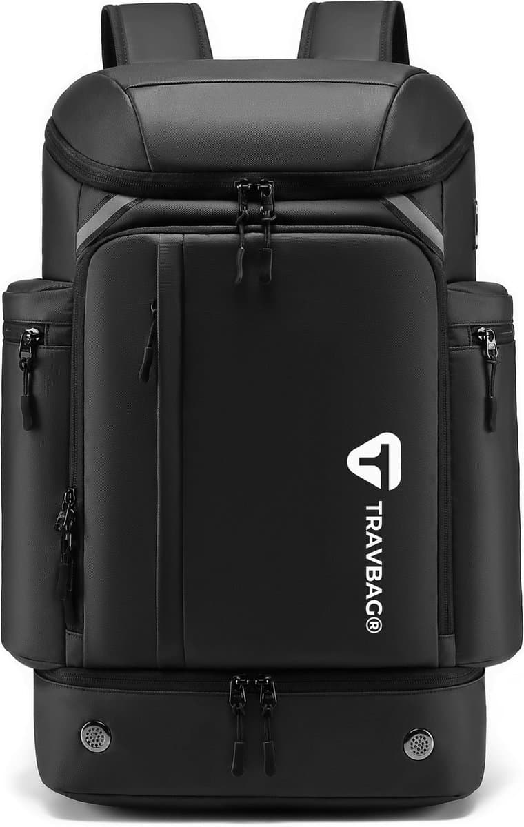 TRAVBAG® PIONEER - Rugtas - Rugzak - School Tas - 50 Liter - Thermo vak - Koel vak - Meerdere kleuren - Backpack Reistas - Draagcomfort - Functioneel - Anti diefstal - Laptop - 17 inch - Waterafstotend - USB Oplaadpoort - Schoenen vak