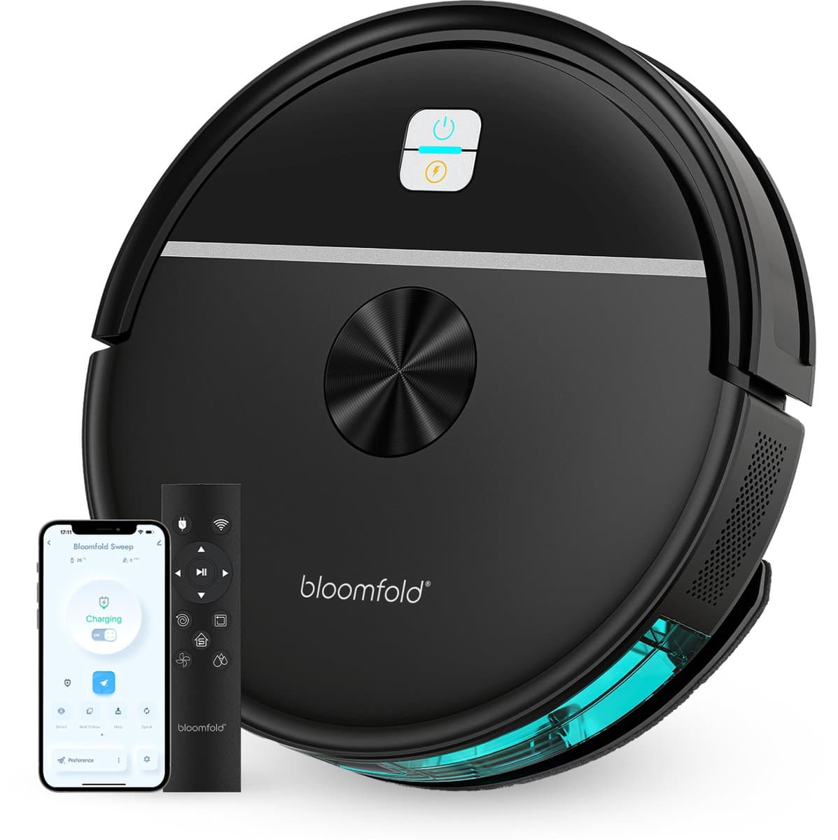 Bloomfold Sweep Robotstofzuiger met Dweilfunctie – Slimme Robot Stofzuiger, 3500Pa, 130 min, App & Google Home - Ultra-dun (7,3 cm) - Geschikt voor Huisdierhaar