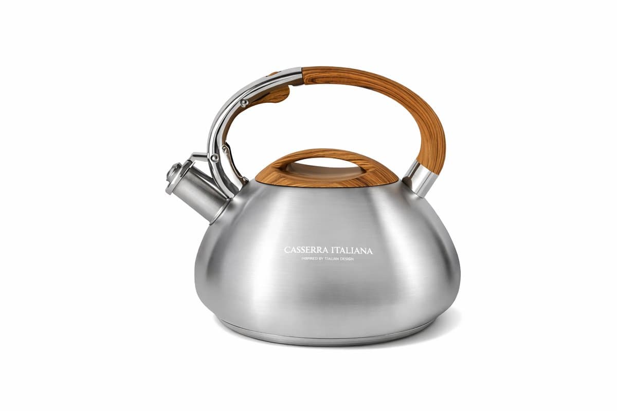 Casserra Italiana Fluitketel 3,0 L – RVS Waterkoker voor Inductie, Gas en Elektrisch – Zilverkleurig