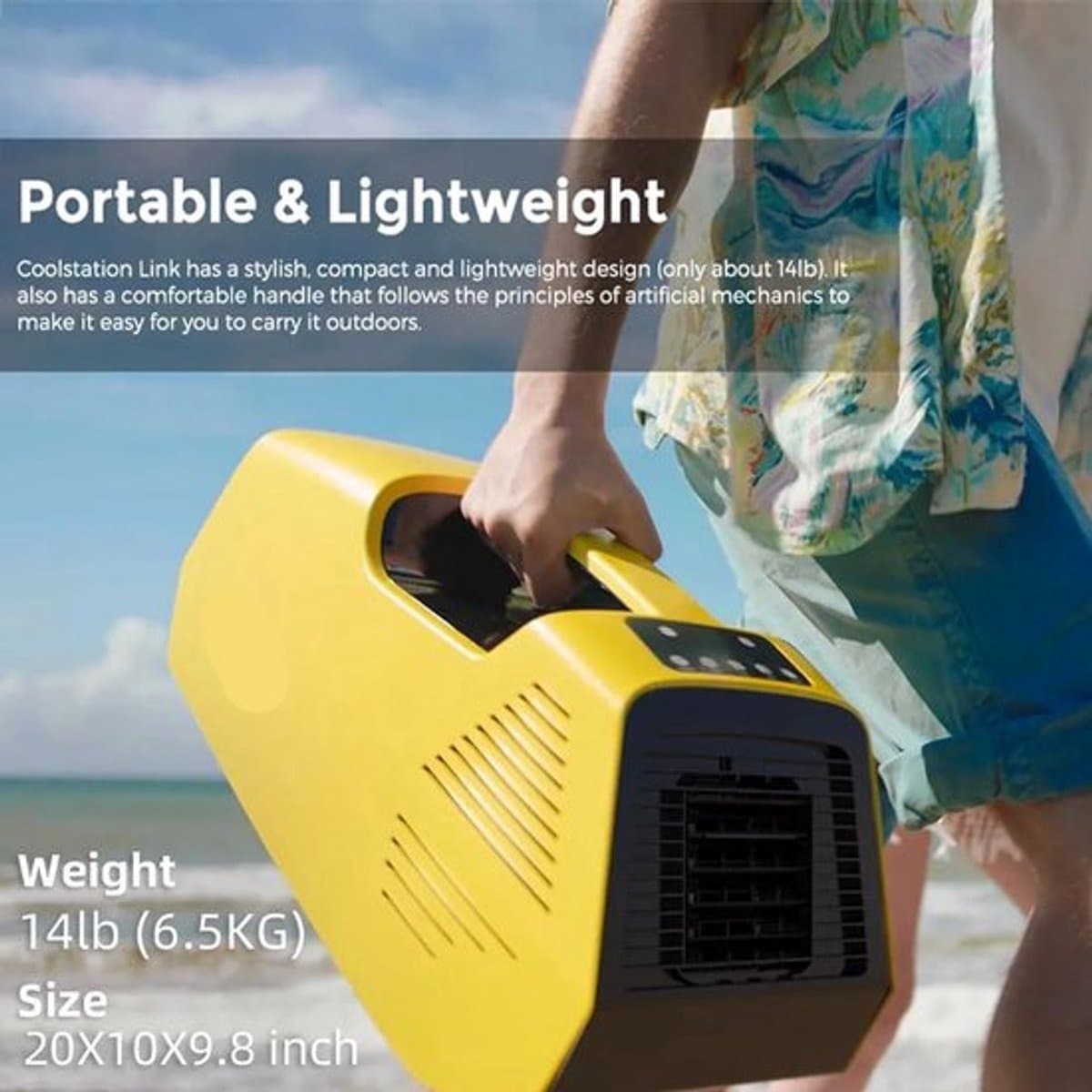 Mobiele Airconditioner – Draagbare Airco – Outdoor Koeling – Compacte Klimaatbeheersing – Lichtgewicht 6,5 Kg – 2380 BTU - 43 dB Geluid – Meerdere Modi