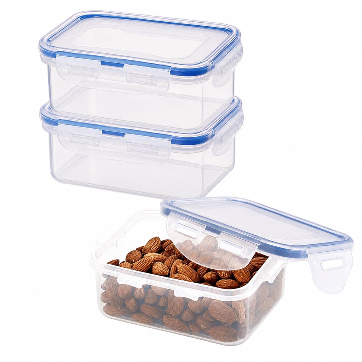 Lock&Lock Diepvriesbakjes - Meal prep bakjes - Vershoudbakjes - 350 ml - Set 3 stuks - 100% Lekvrij - BPA vrij - PFAS vrij - Magnetron bakjes met deksel - Diepvriesdozen - Bewaarbakjes - Snackdoosjes - Vershouddoos - Transparant