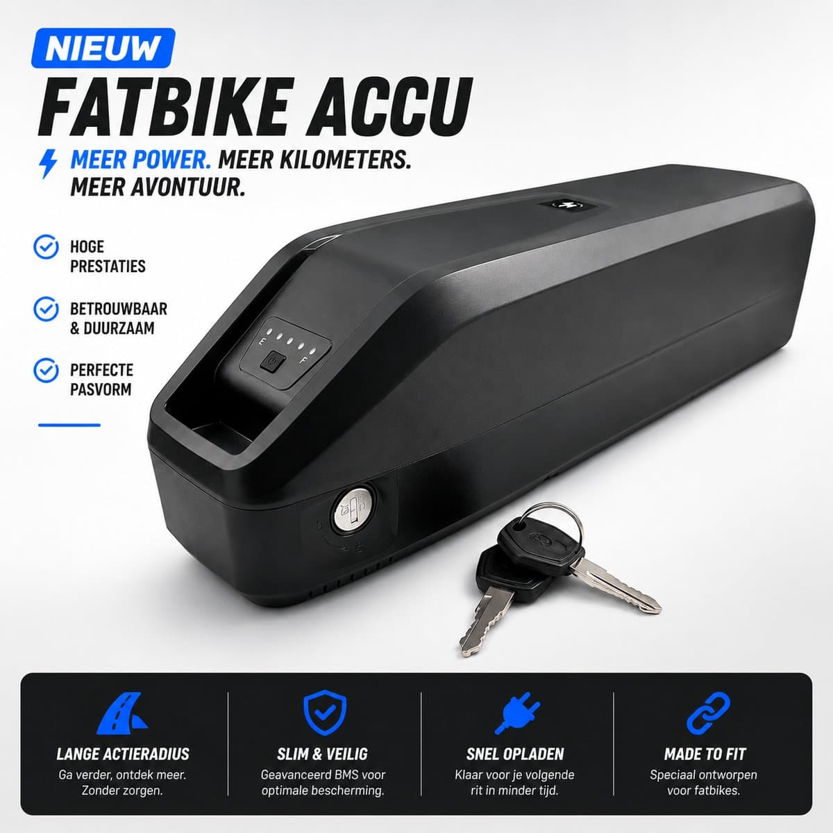 V20 Pro Fatbike Accu – 48V 15.6 Ah E-Bike Batterij – 5 Pins – Elektrische Fiets Accu