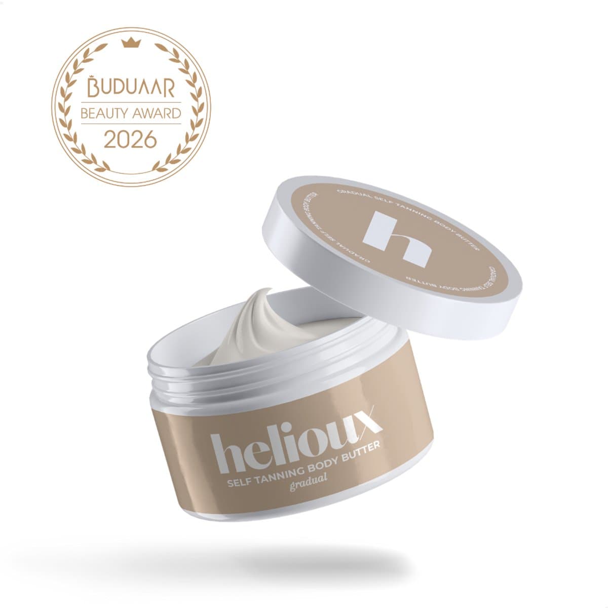 Helioux® Zelfbruiner Body Creme - Self Tanning Body Butter - Trekt snel in - Gradual Tan - Geeft niet af - Parfum Vrij - Coconut Lime Scent - Kokos Limoen Geur
