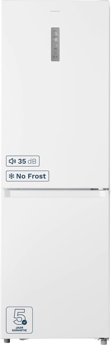 Inventum KV1850W No Frost energiezuinige koel-vriescombinatie - 185 cm hoog - 338 liter - Zeer stil: 35 dB - Superkoelen - Supervriezen - Energielabel C - Vrijstaand - Wit