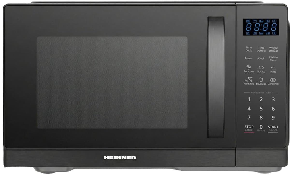 Heinner Vrijstaand Magnetron 25L – Digitale Bediening – 11 Vermogensniveaus – Ontdooifunctie – Timer – 900 W – Zwart