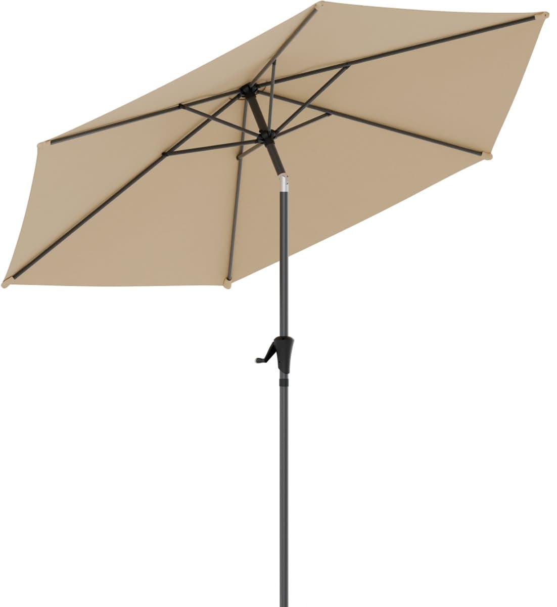 LifeGoods Parasol - Tuin - Ø270 cm - 30° Kantelbaar - Waterdicht - Taupe