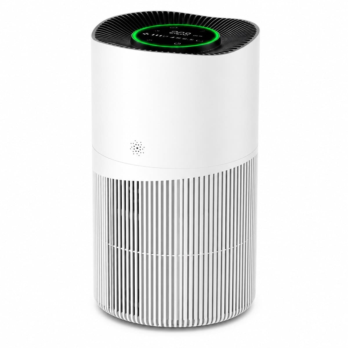 ITRONIQ Smart Luchtreiniger HEPA H13 Met Wifi - Air Purifier Tegen Huisdieren Geuren Pollen en Stof - Stil - 120 m2 - Wit