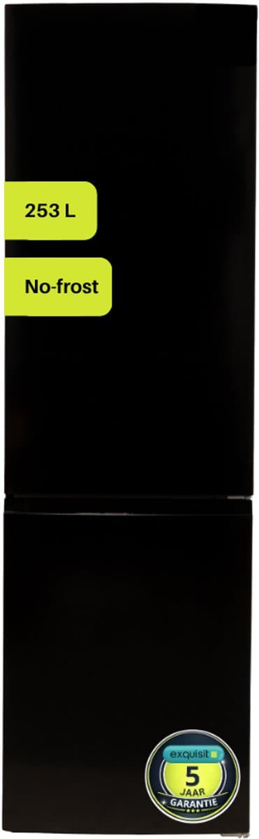 Exquisit CDJ255-NF-040EB - Koel-vriescombinatie - No-Frost - 5 Jaar Garantie - 253 Liter - Zwart
