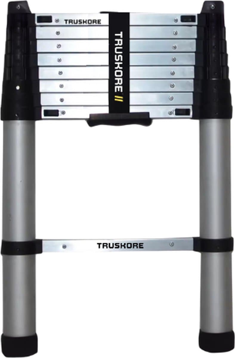 Truskore® Telescopische ladder 2.0 meter - Aluminium - Professionele Vouwladder - Telescoop ladder - Stevig & Vertrouwd - Soft Close - Volgens EU en NL veiligheidsnormen