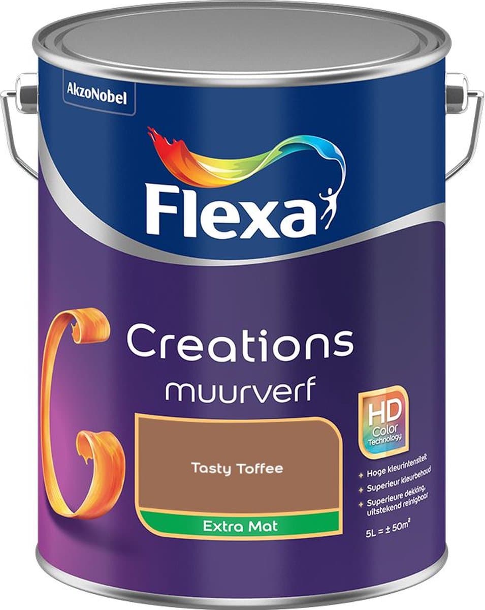 Flexa - Creations Muurverf Extra Mat - Tasty Toffee - Mengverf - 5 L