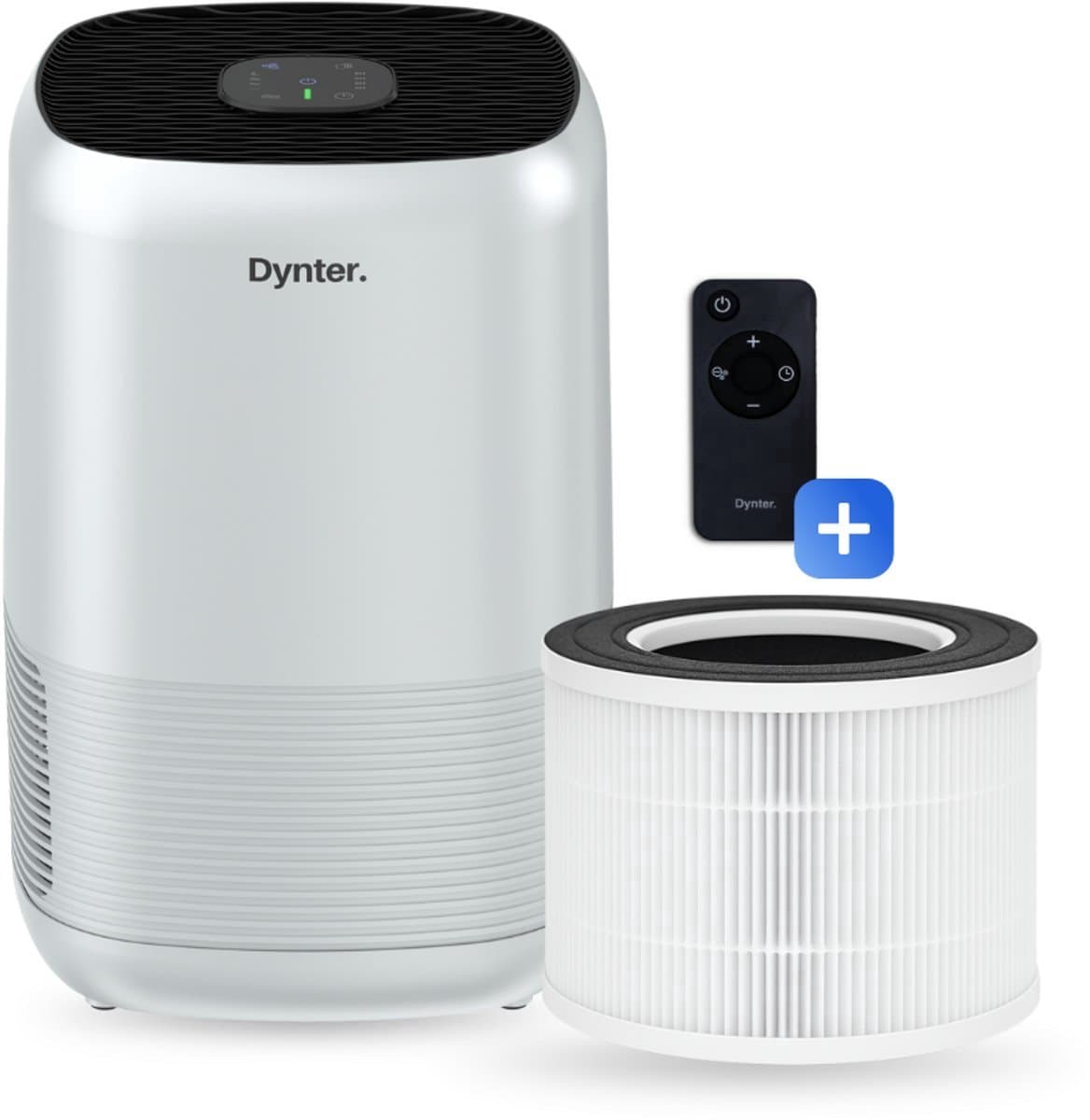 Dynter AirPure Plus - Luchtreiniger - Air Purifier - Stil & Krachtig - CADR 260 m³/h - Verwijdert stof, pollen en geurtjes - Automatische stand - HEPA 13 filter & koolstoffilter - Slaapstand - Voor slaapkamer, woonkamer en kantoor (PA244)