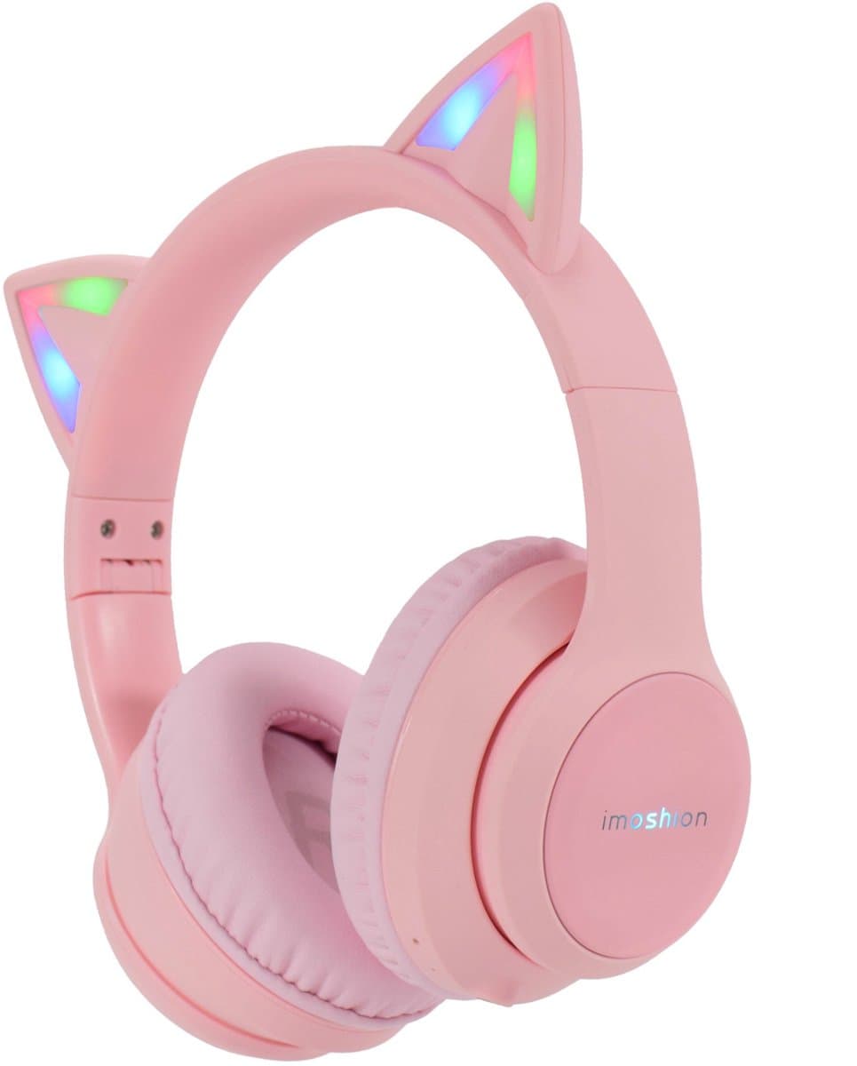 imoshion Kinder Koptelefoon Kattenoortjes - Bluetooth en Decibelbegrenzer - Draadloze Koptelefoon Kinderen